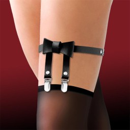 Garter with Bow Tie Vegan Leather One Size