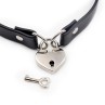 Collar with Heart Lock Vegan Leather One Size