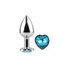 Blue Heart Metal Butt Plug Size S