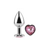 Fuchsia Heart Metal Butt Plug Size S