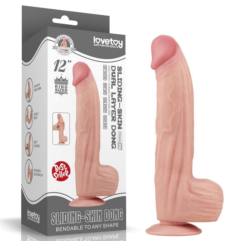 Dildo Dual Layer Sliding Skin 12