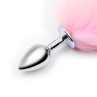 Butt Plug with Pink and White Tail Size S