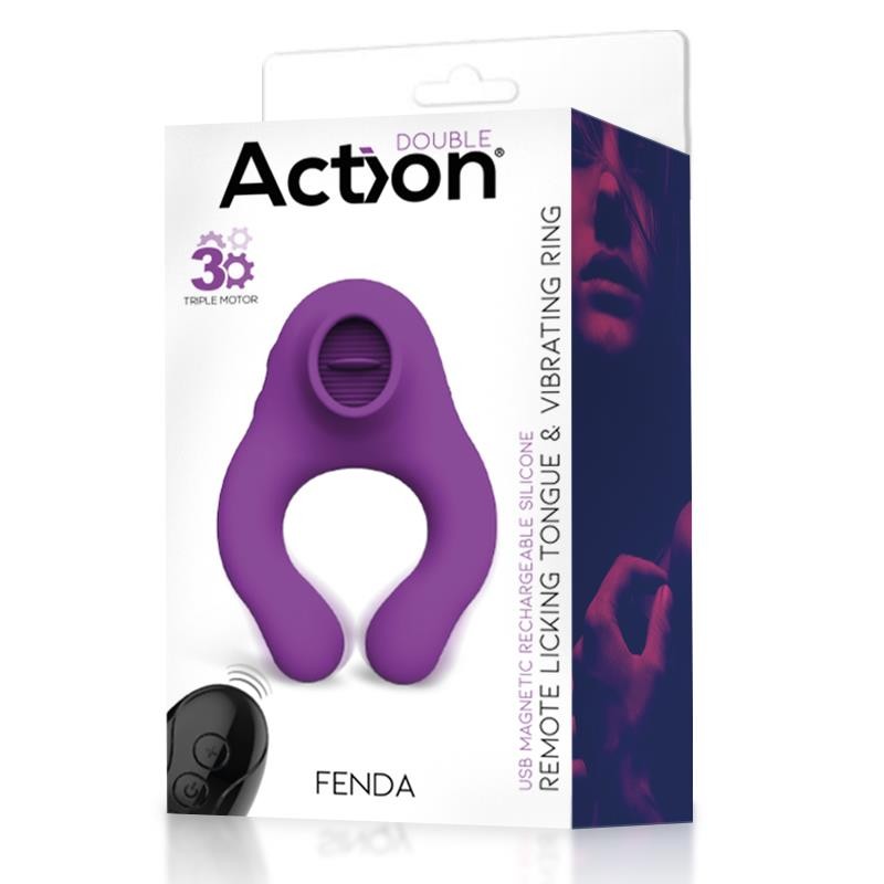 Fenda Vibrating Ring with Licking Tongue and Remote Control 3 Motors Magnetic USB