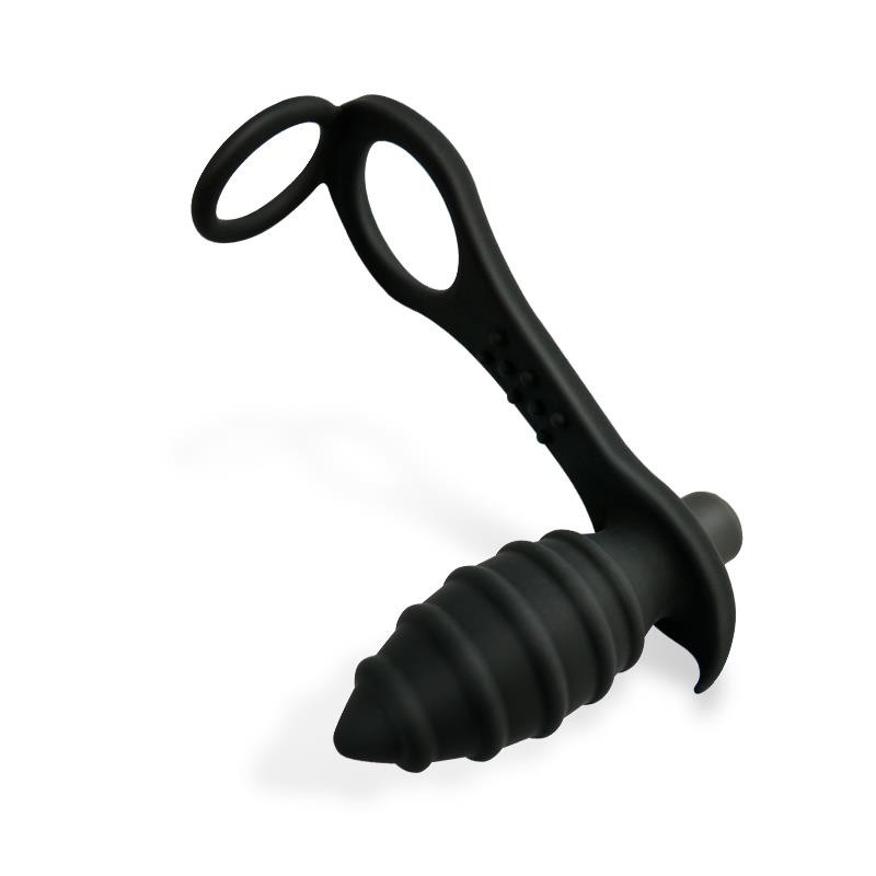 Aksten Vibrating Anal Plug with Penis Ring