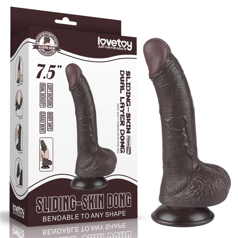 Sliding Skin Dual Layer Dildo 75