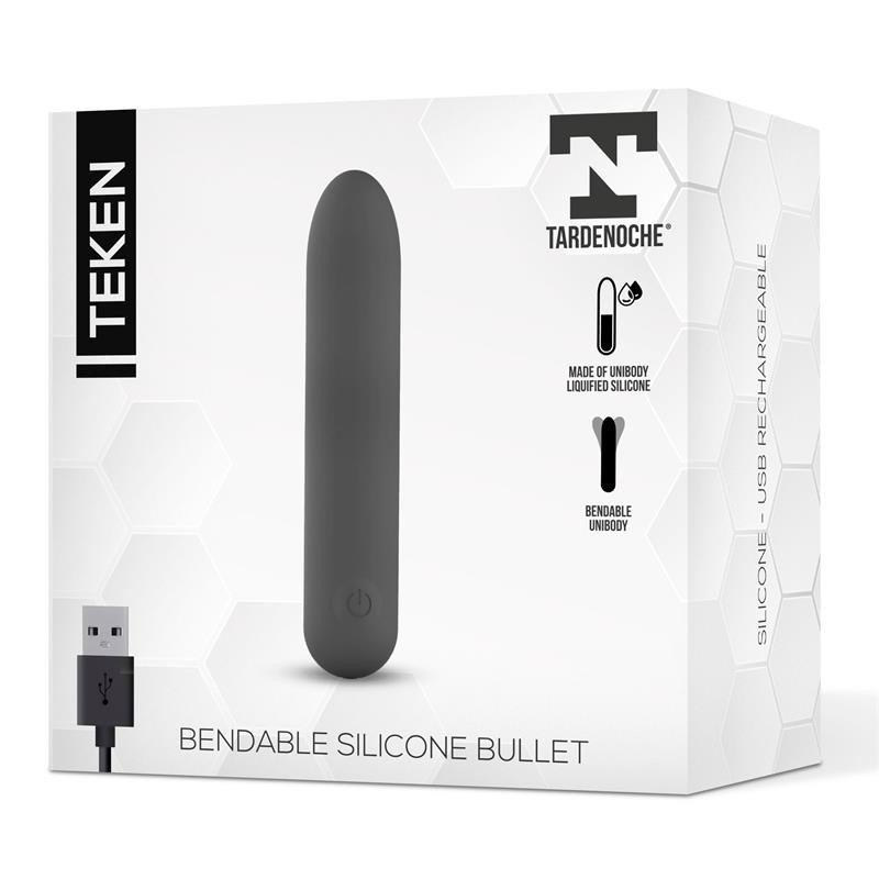 Teken Bendable Vibrating Bullet Liquid Silicone Unibody Magnetic USB