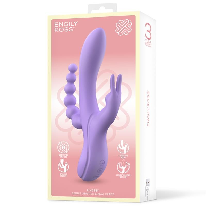 Lindsay Vibe with Anal Chain Liquid Silicone Unibody Flexible 2 Motors