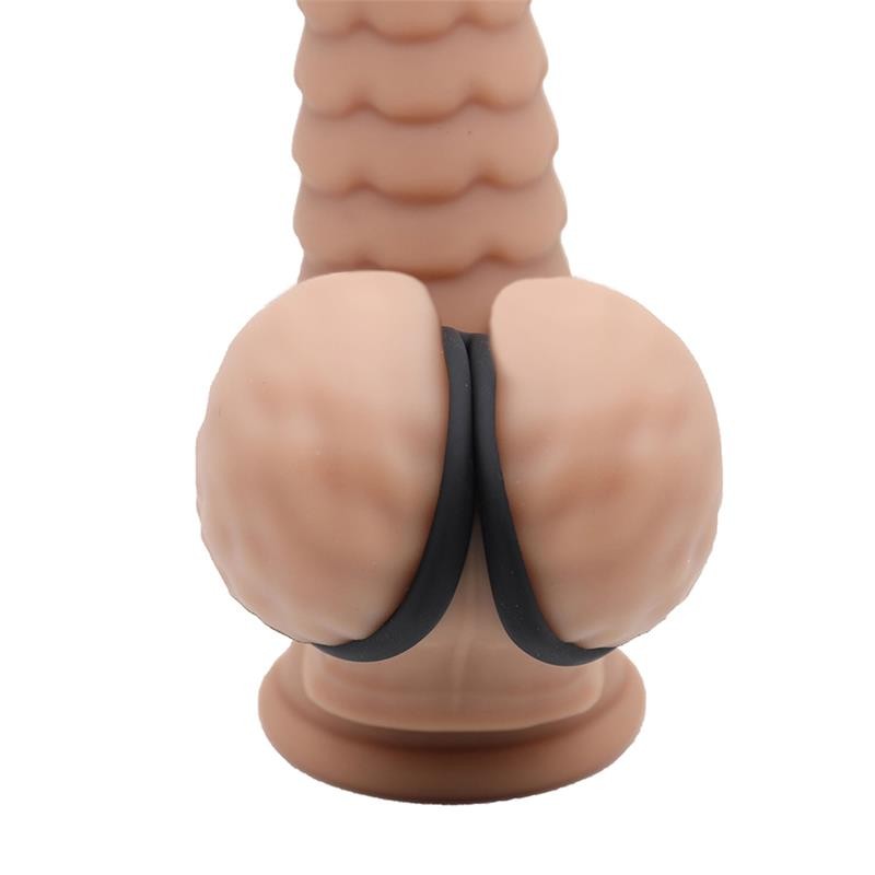 Triple Penis and Testicles Ring Liquid Silicone