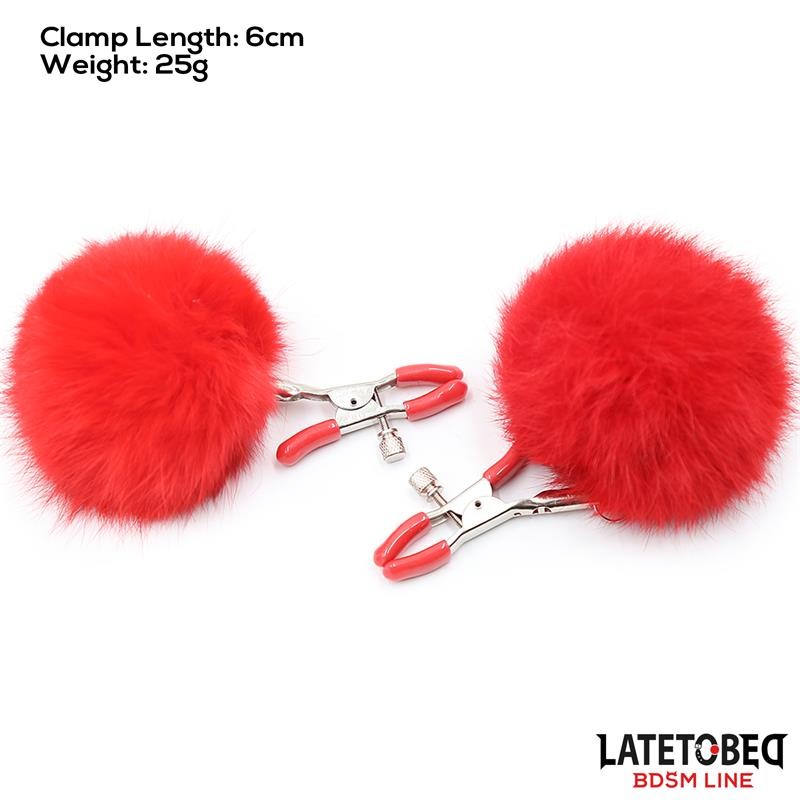Nipple Clamps Adjustable with Fur