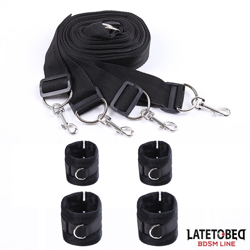 Bed Restraint Set with Adjustbable and Desmontable Cuffs