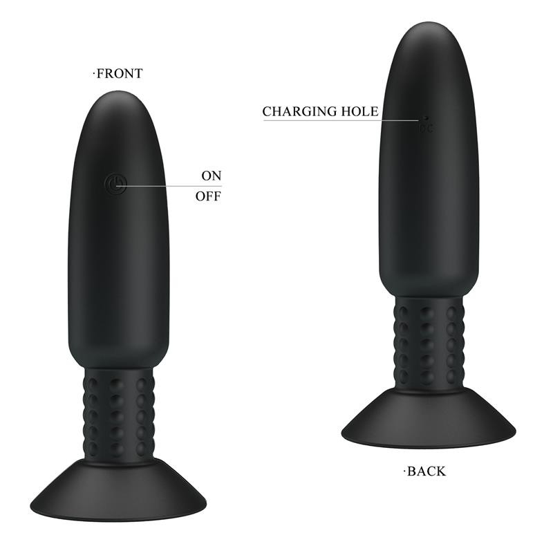 Remote Controlled Anal Plug with Vibration and Rotation USB