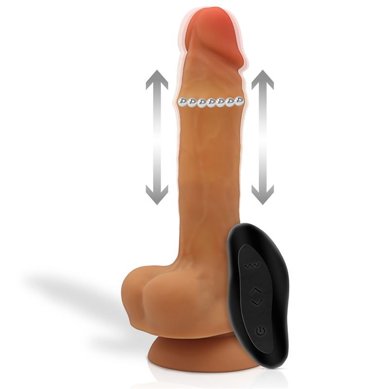 Adriano Realistic Dildo Vibrating with Internal Up and Down Beads