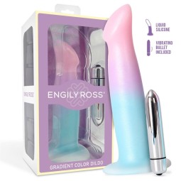 Dildo Dildo with Vibration and Suction Cup Gradient Colour 17 cm