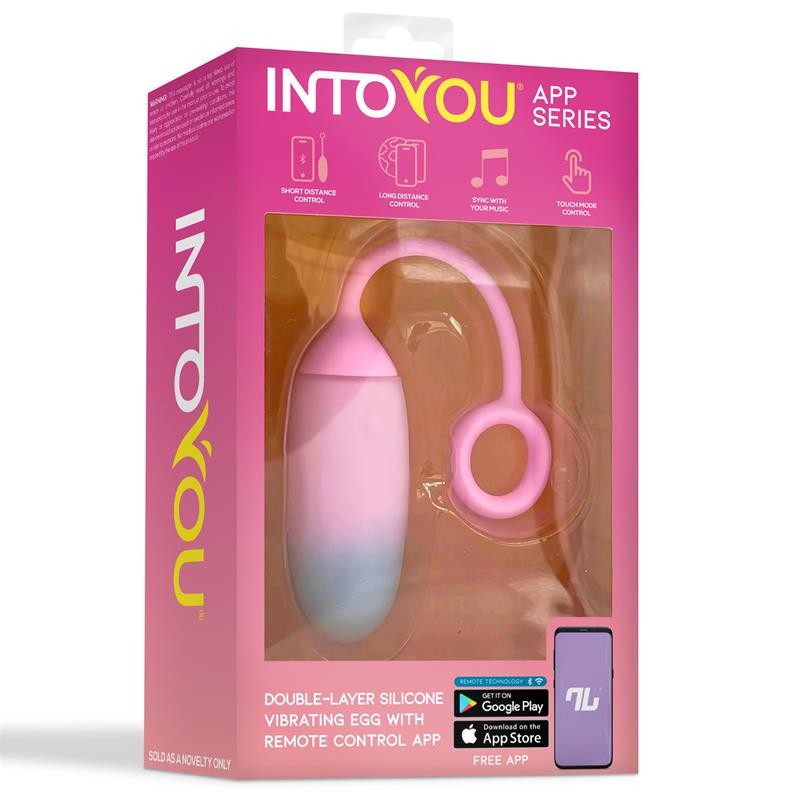 Vibrating Egg with APP Double Layer Silicone Blue Purple