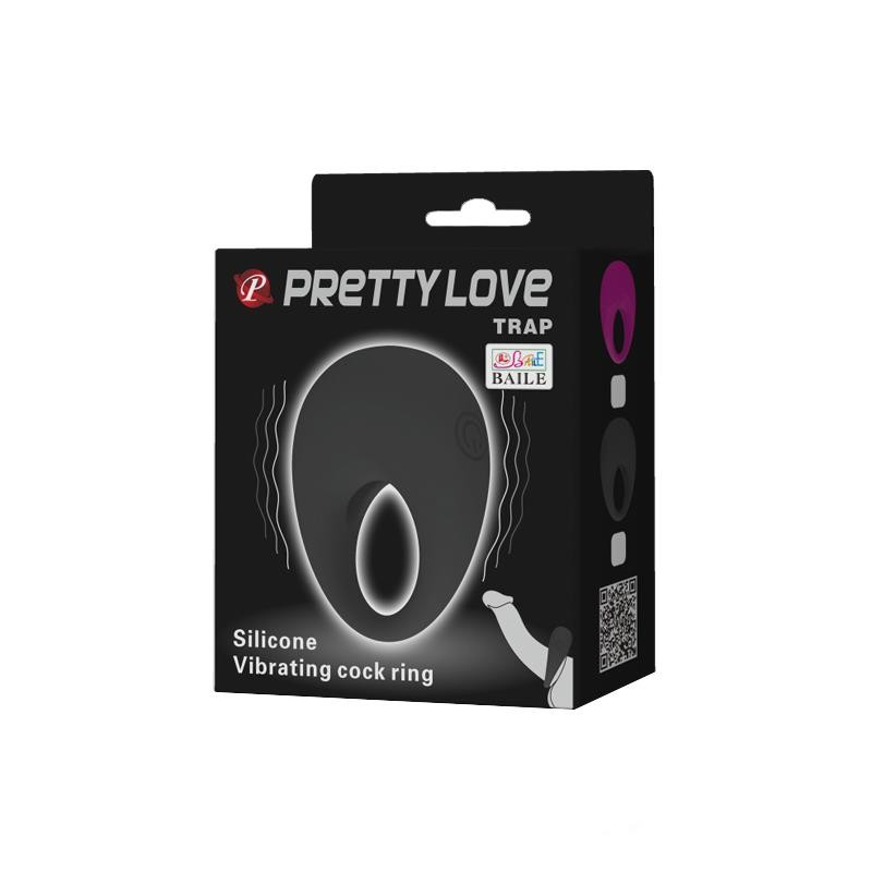 Pretty Love Vibrating Cock Ring Trap Black