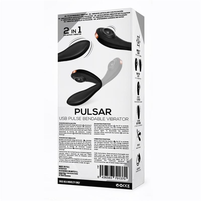 Pulsar Articulated Skeleton Vibrator with Pulsation Silicone USB