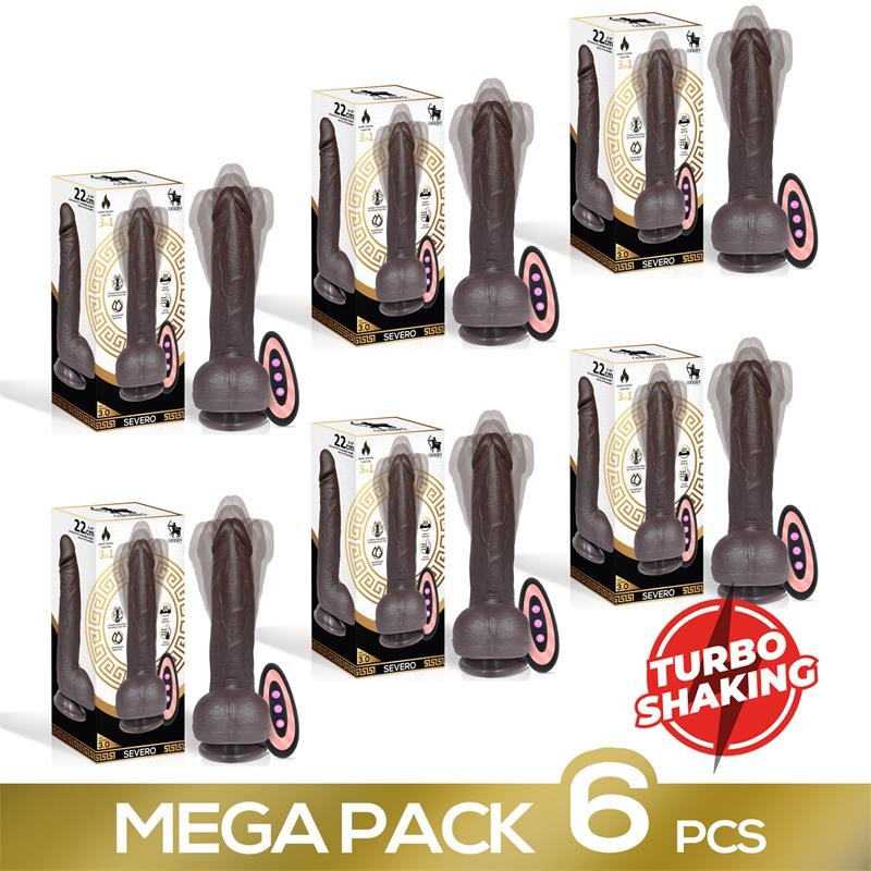 Pack de 6 Severo Realistic Turbo Shaking Dildo with Thrusting 360º Rotation and Remote Control