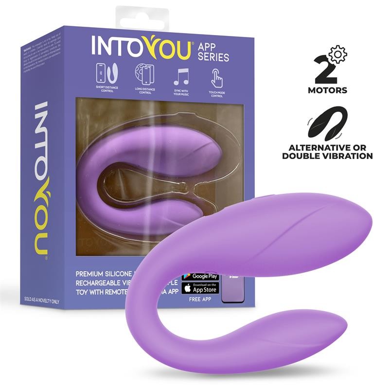 Couple Toy with App Flexible Silicone Lavender