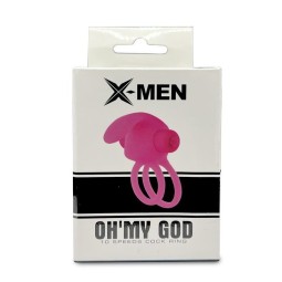 Double Penis Ring 10 Functions Silicone Pink