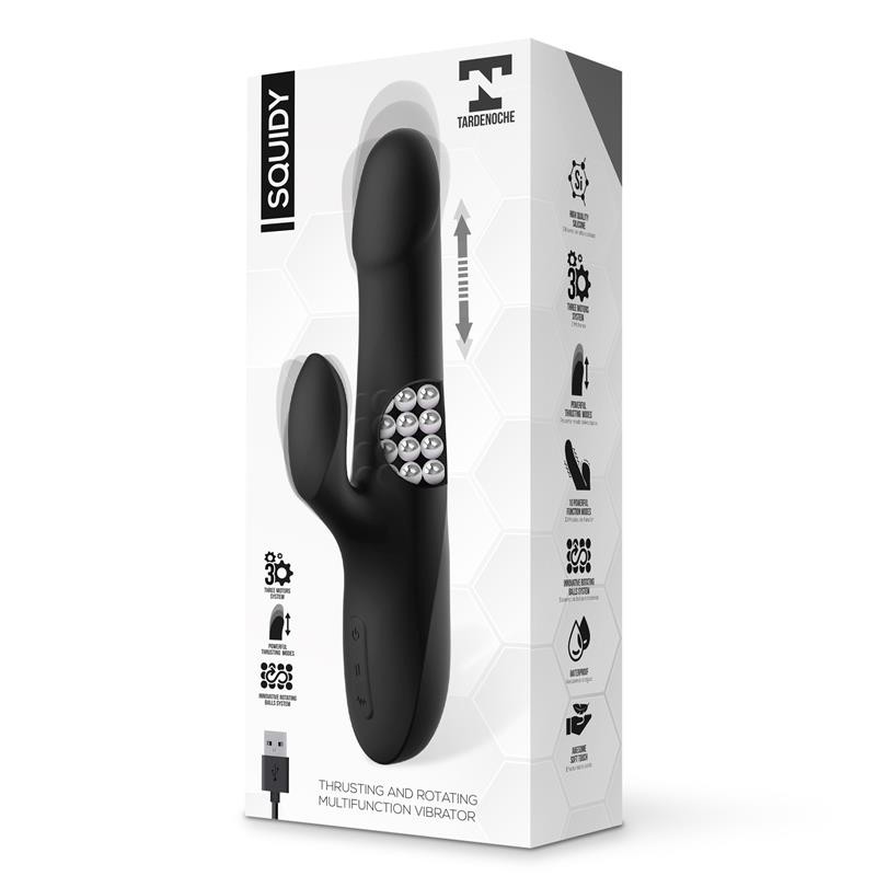 Squidy Vibe with Thrusting Movement and Rotating Beads USB Silicone