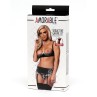 4 Pieces Set Open Bra Thong Garter and Stockings