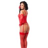4 Piece Set Corset Thong Gloves and Stockings