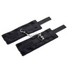 Handcuffs with Velcro with Long Fur Black