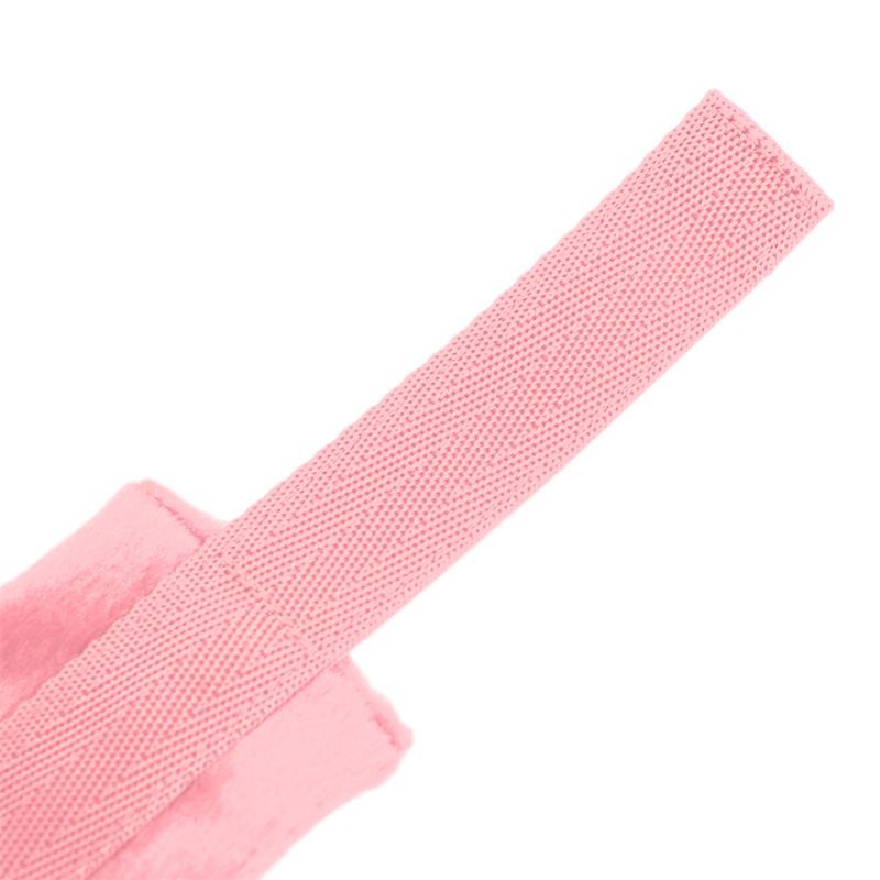 Handcuffs with Velcro with Long Fur Pink