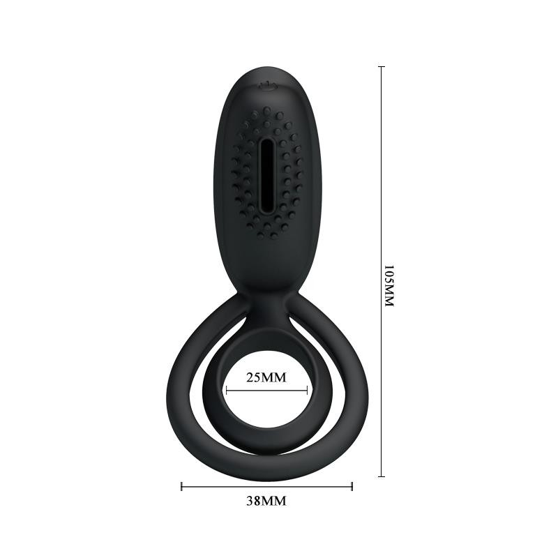 Pretty Love Vibrating Cock Ring Esther Black