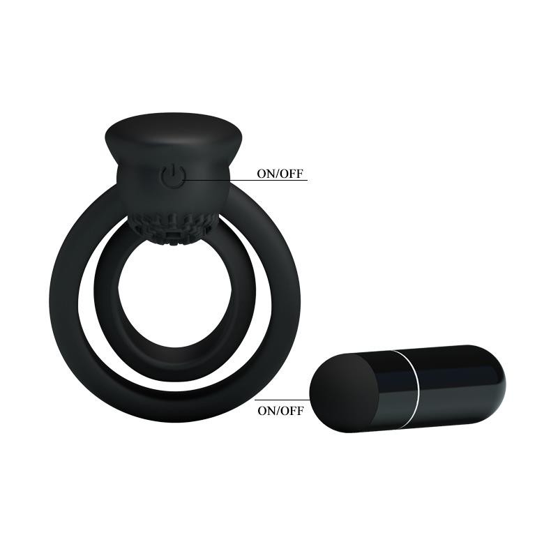 Pretty Love Vibrating Cock Ring Esther Black