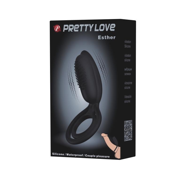 Pretty Love Vibrating Cock Ring Esther Black