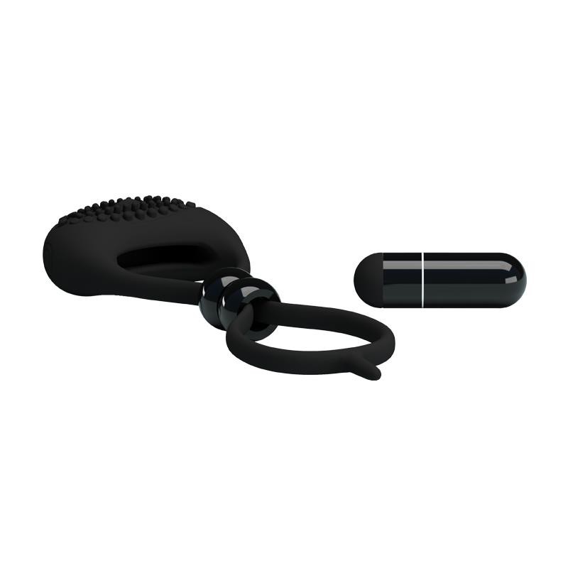 Pretty Love Vibrating Cock Ring Locker Black