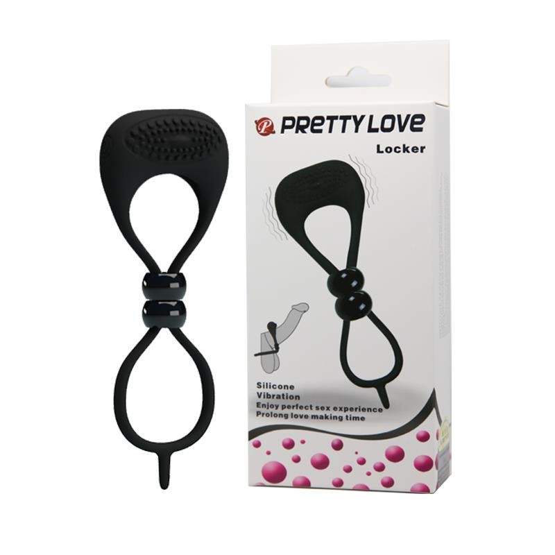 Pretty Love Vibrating Cock Ring Locker Black