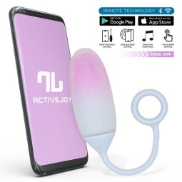 Vibrating Egg with APP Double Layer Silicone Pink Blue