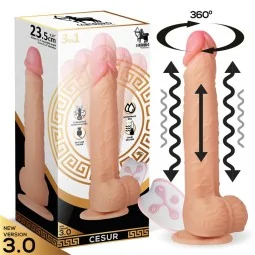 Cesur 30 Realistic Dildo Vibrating Wavy 360º and Up and Down Movement Remote Control USB