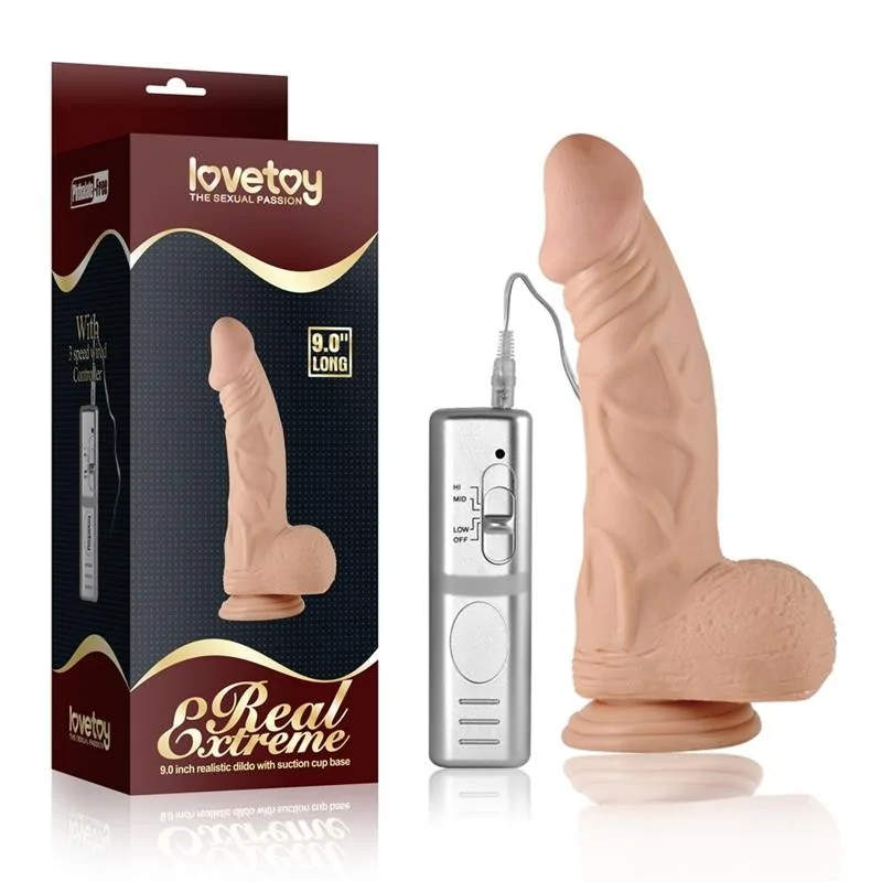 Dildo Real Extreme Dildo with Vibration 9 Flesh