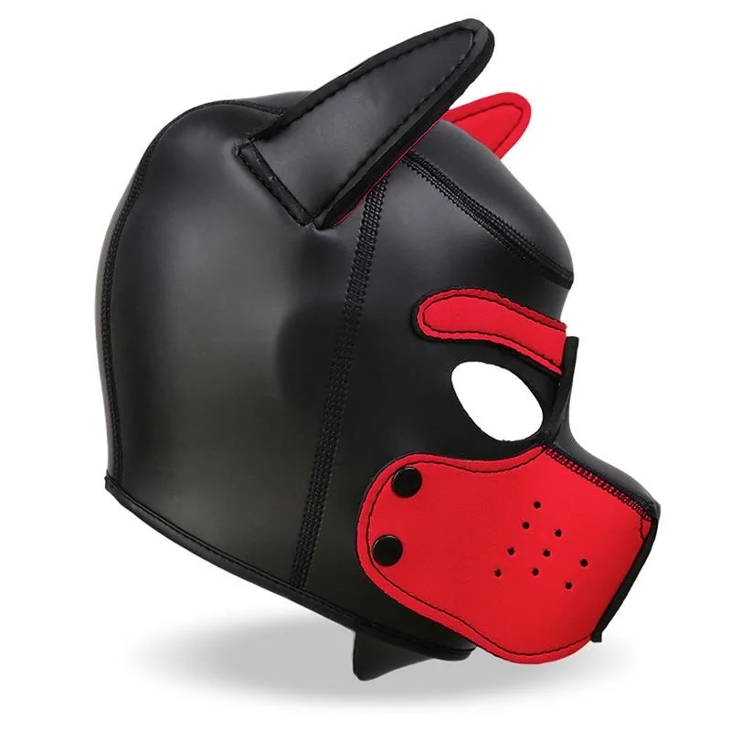 Hound Dog Hound with Removable Muzzle Neoprene Black Red One Size