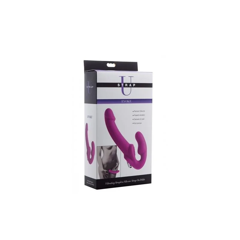 Evoke Strapless Strap On Dildo Purple