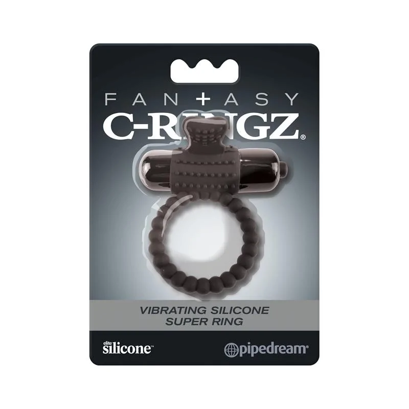 Fantasy C Ringz Vibrating Silicone Super Ring Black