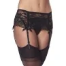 Garter Belt with Thong and Stockings Black