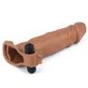 Penis Sleeve with Vibration Add 2 Pleasure X Tender Brown