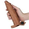 Penis Sleeve with Vibration Add 2 Pleasure X Tender Brown