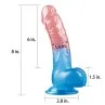 Dildo Dazzle Studs 8 Pink and Blue