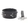 Collar With Metal Leash Black