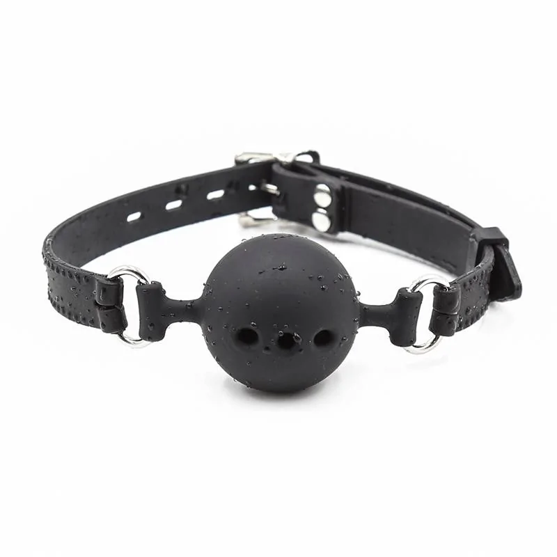 Silicone Breathable Ball Gags 45 cm Size M Black