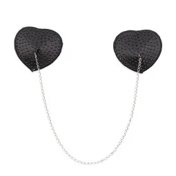 Nipple Covers with Metal Chain Black