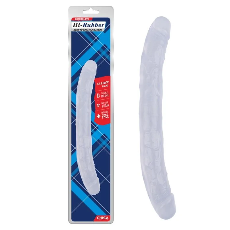 Double Dildo Hi Rubber 128 Clear