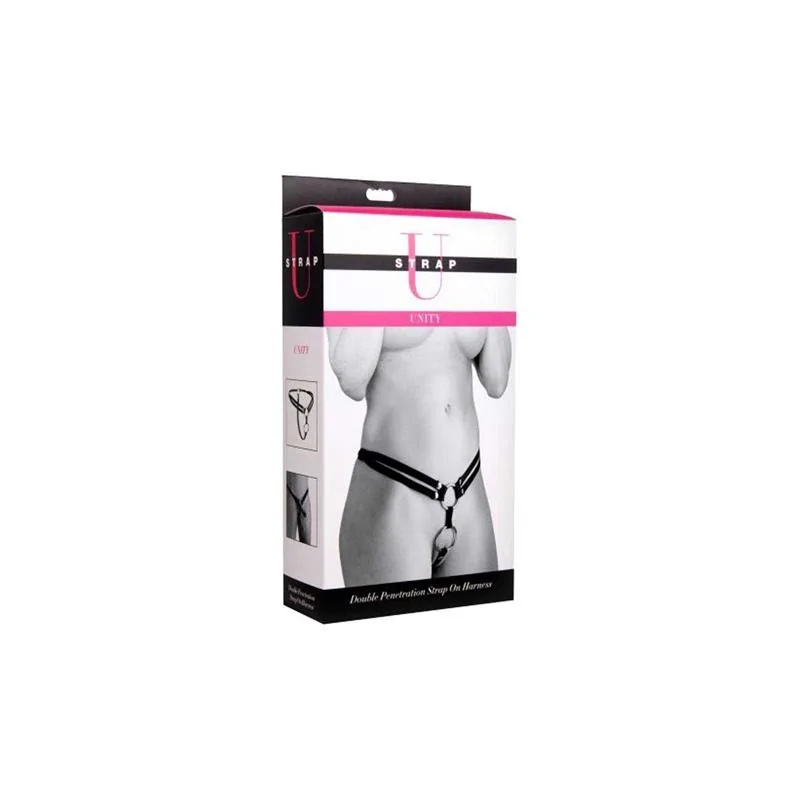 Unity Double Penetration Strap On Harness Black