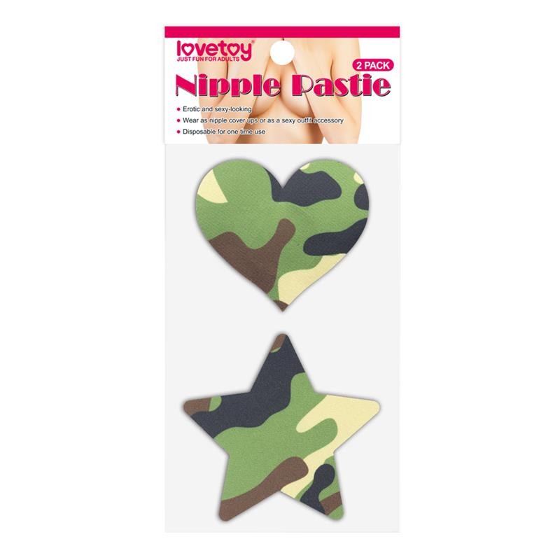 Pack Nipple Covers Star and Heart Camouflage
