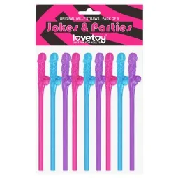 Willy Straws Various Colors Pack of 9